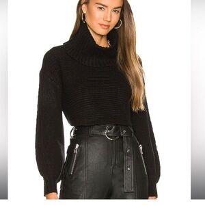 Revolve x Michael Costello Safia Peek a Boo Sweater in Black
